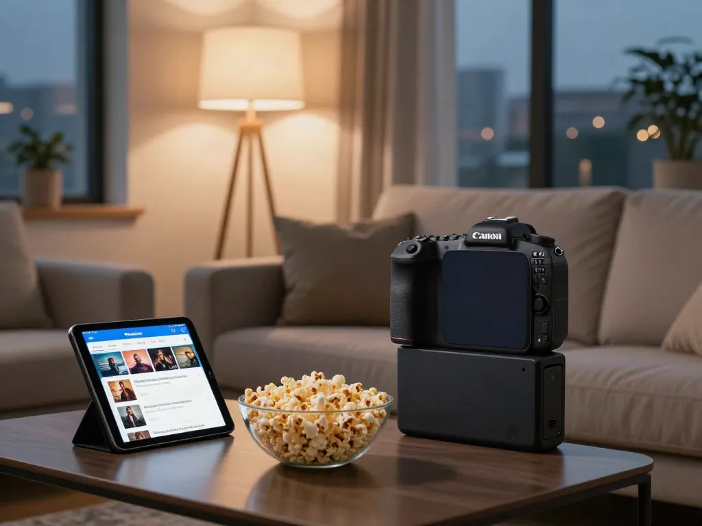 Pikashow APK download latest version showcased on a smartphone in a cozy living room, highlighting modern entertainment.